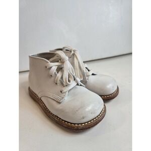 Vintage Child Life leather white baby shoes walking‎ shoes sz 3.5D toddler